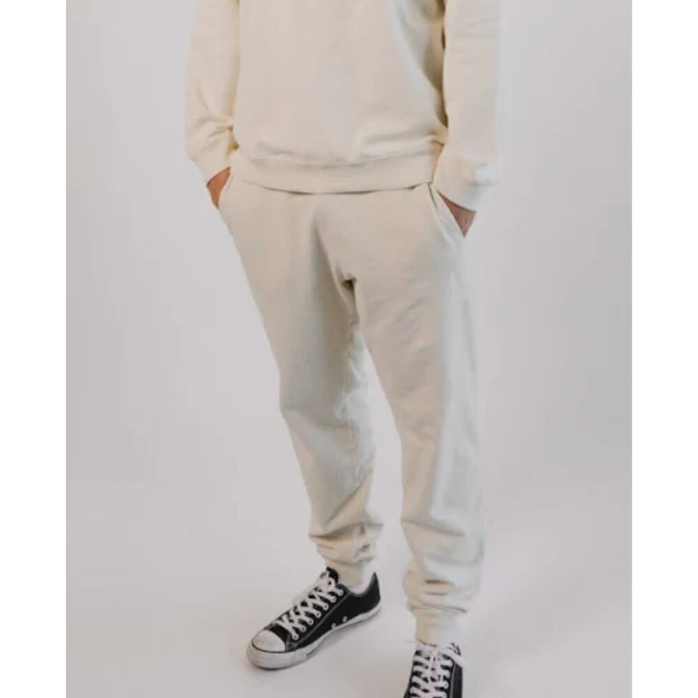 Fore All 100 % Jogger Pocket Sweat Pant Made in USA Cream Size Extra Large NEW - Picture 2 of 10